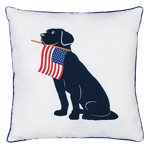 Dog Square Americana Pillow