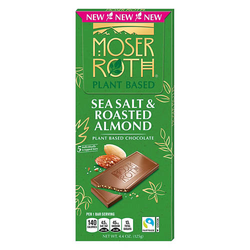 Plant Based Sea Salt & Roasted Almond Chocolate Bar, 5 count