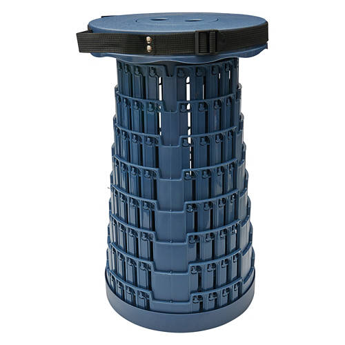 Adjustable Height Collapsible Camping Stool, Blue Product Image Front shot 01