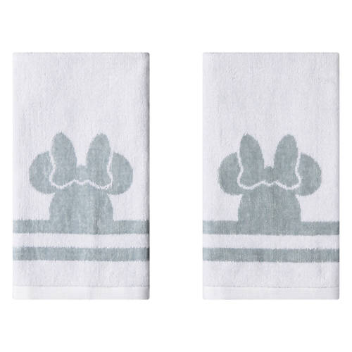 2 Pack Cotton Hand Towels - Minnie Ears, White