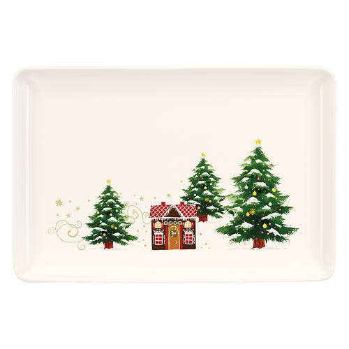 Stoneware Rectangular Shaped Holiday Platter