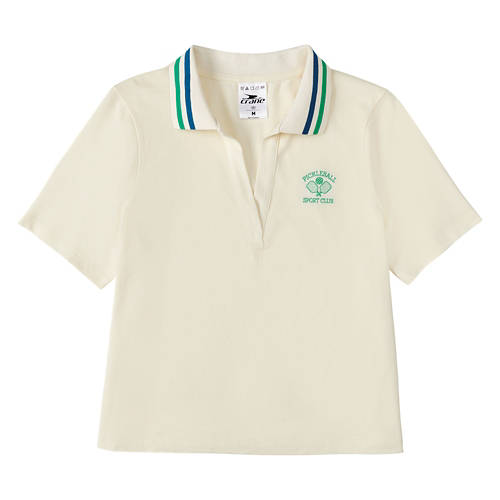 Ladies Pickleball Top - Beige, L Product Image Front shot 01