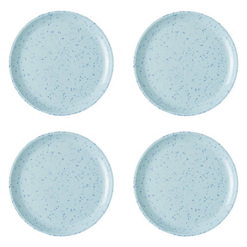 4 Pack Speckled Dinnerware Plates, Blue