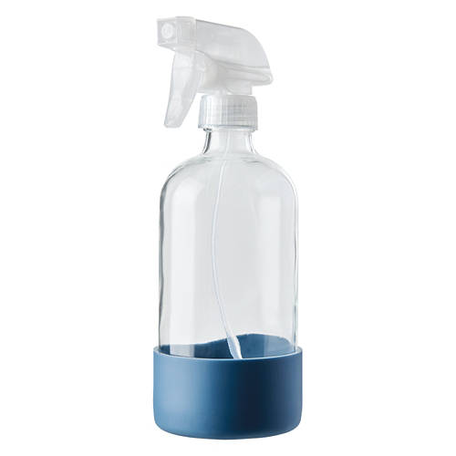 Clear Glass Spray Bottle, Blue