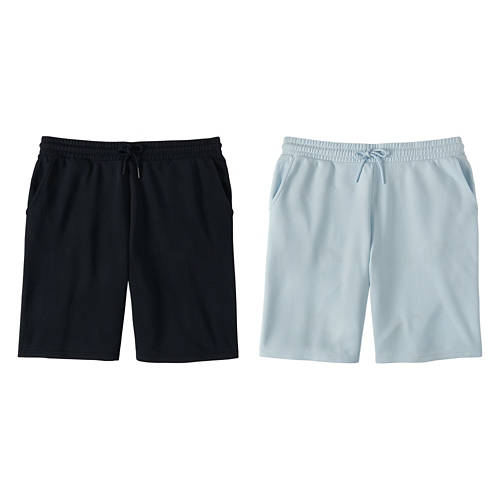 2 Pack Men's Sweat Shorts - Black/Light Blue, L