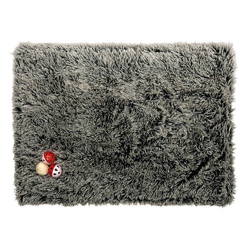 Cat Faux Fur Warming Mat - Grey, Large