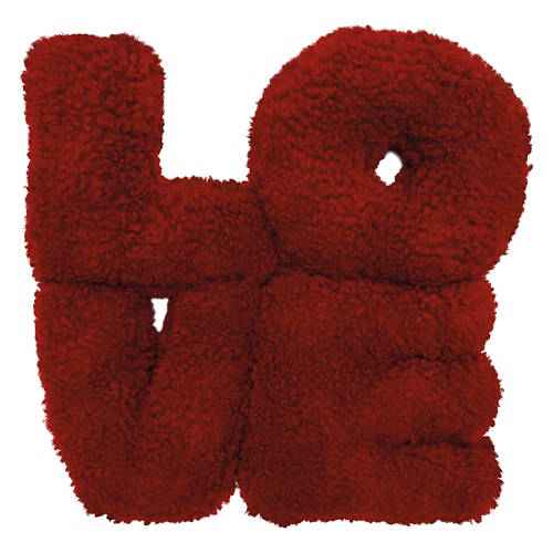 Valentine's Cozy & Fluffy Pillow - Red Boucle Love