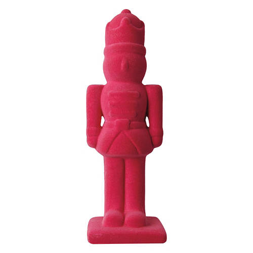 Christmas Flocked Nutcracker - Pink