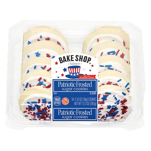 Patriotic  Frosted Sugar Cookies, 10 count Product Image Front shot 01