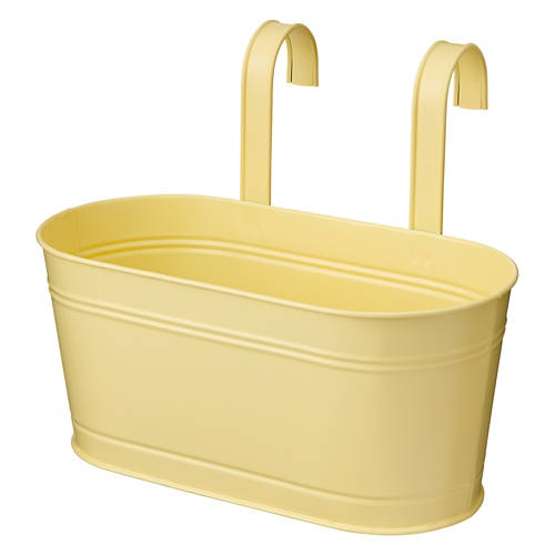 Metal Hanging Trough Planter, Yellow