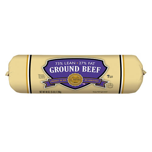 73% Lean Ground Beef Roll, 5 lb