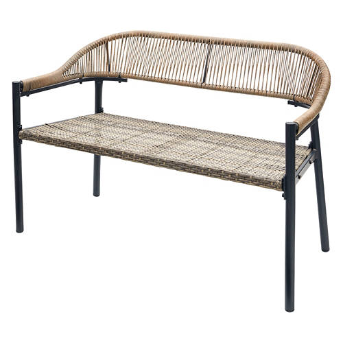 2 Seater Rope Effect Rattan Bench