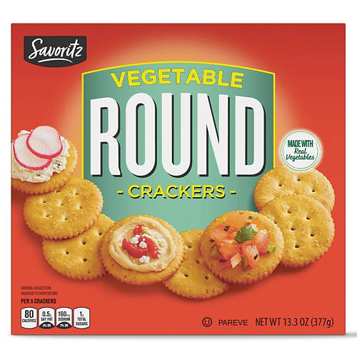 Vegetable Round Crackers, 13.3 oz