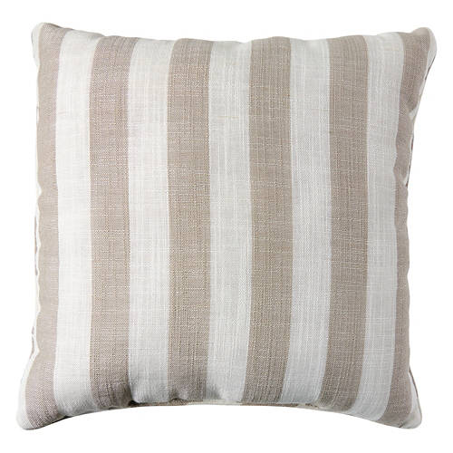 18” x 18” Square Luxe Pillow, Taupe Stripe