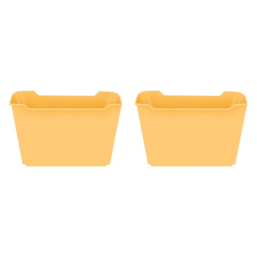 2 Pack Plastic Storage Bins - Yellow, L