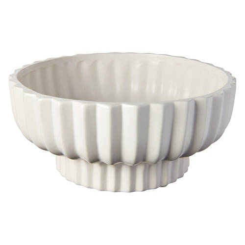 Decorative Ceramic Scalloped Pedestal Shaped Bowl