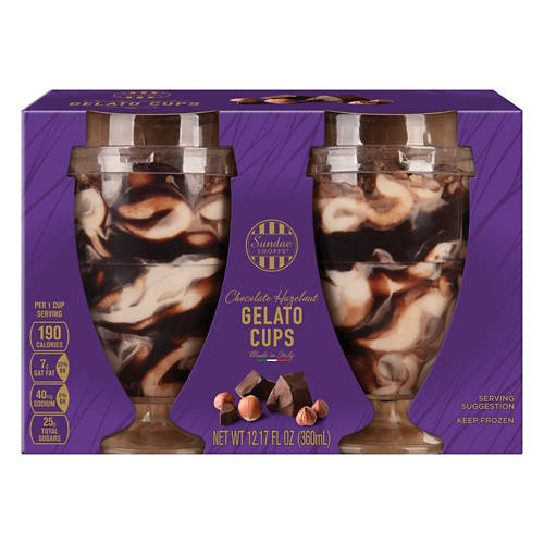 Chocolate Hazelnut Italian Gelato Cups, 2 count