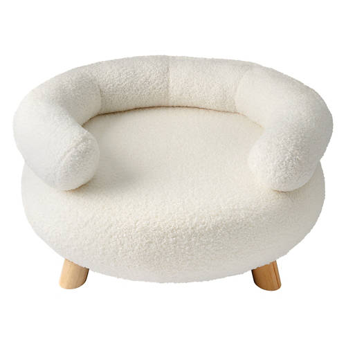 Luxury Boucle Fabric Pet Chair, Cream