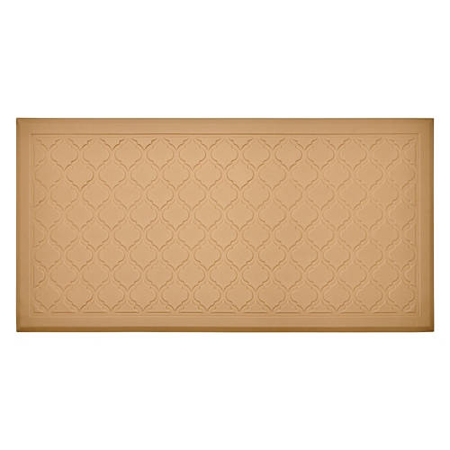 20" X 39" Tan Quatrefoil Comfort Kitchen Mat