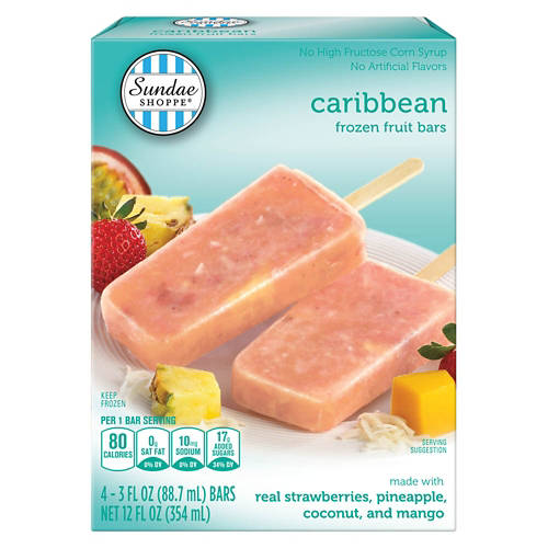 Caribbean Frozen Fruit Bars, 4 count Product Image Front shot 01