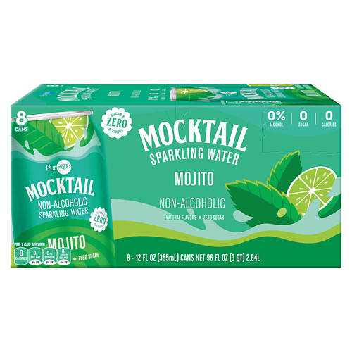 Sugar Free Mojito Mocktail Sparkling Water - 8 pack, 12 fl oz can Product Image Front shot 01