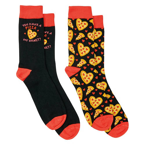 2 Pack Men's Valentine Day's Socks, Black/Orange