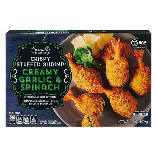 Creamy Garlic & Spinach Crispy Stuffed Shrimp, 6.8 oz Product Image Front shot 01