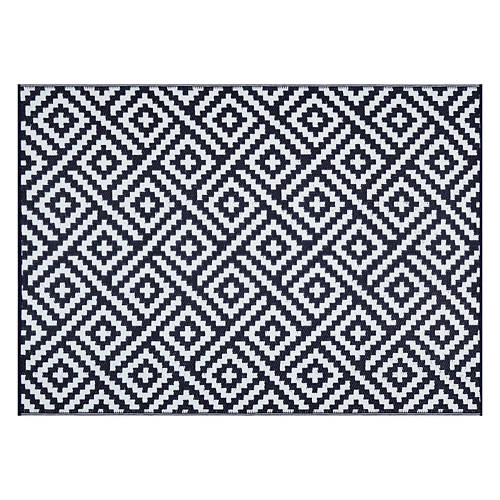 5' x 7' Reversible Indoor/Outdoor Rug - Navy/White Diamond Product Image Front shot 01