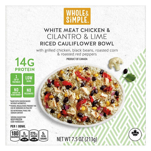 Chicken Cilantro & Lime Riced Cauliflower Bowl, 7.5 oz