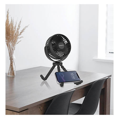 Portable Fan with Flexible Tripod, Black Product Image Front shot 01