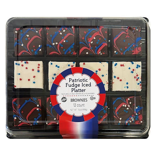 Patriotic Fudge Iced Brownies, 12 count Product Image Front shot 01