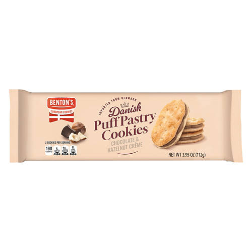 Chocolate & Hazelnut Crème Puff Pastry Cookies, 3.95 oz Product Image Front shot 01