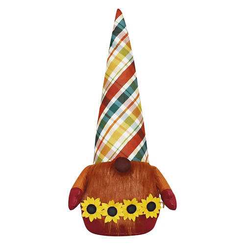 20" Sunflower Plaid Gnome