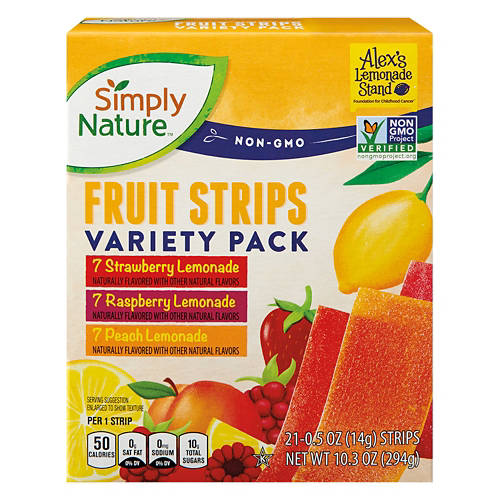 Alex's Lemonade Stand Fruit Strips Variety Pack, 21 count Product Image Front shot 01