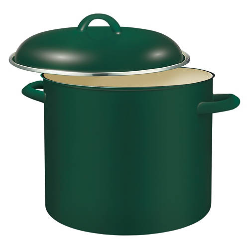 12 Qt Porcelain Enamel Stockpot, Green