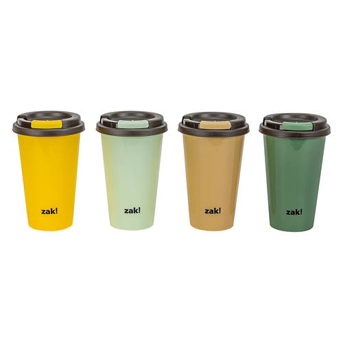 BPA Free 4 Pack Hot Beverage Tumblers, Light Multicolor