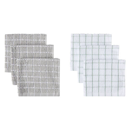 12" x 12" Dishcloth - Gray, 6 Pack