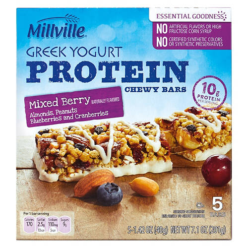 Mixed  Berry Greek Yogurt Protein Chewy Granola Bars, 5 count