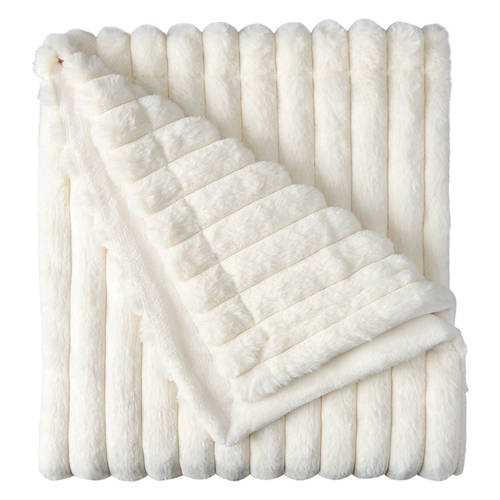 50” x 60” Cozy Throw - White Ribbed