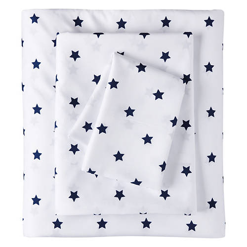 3 Piece Twin Sheet Set, Stars