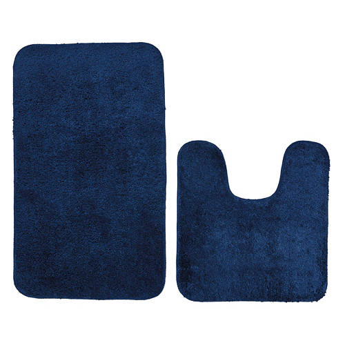 2 Piece Bath Rug Set - Navy Blue