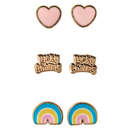 3 Pack Lucky Charms Earrings - Rainbow