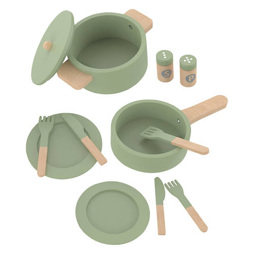 Kids ALDI Wooden Kitchen Accessory Play Set - Green