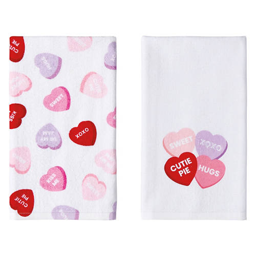 15” x 25” Kitchen Towels - Hearts, 2 Pack