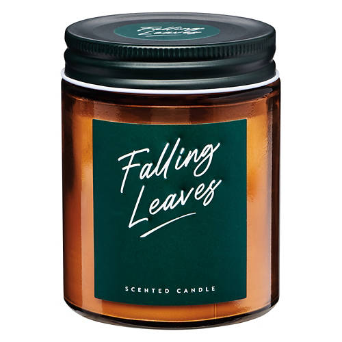 Amber Single Wick Candle, Falling Leaves