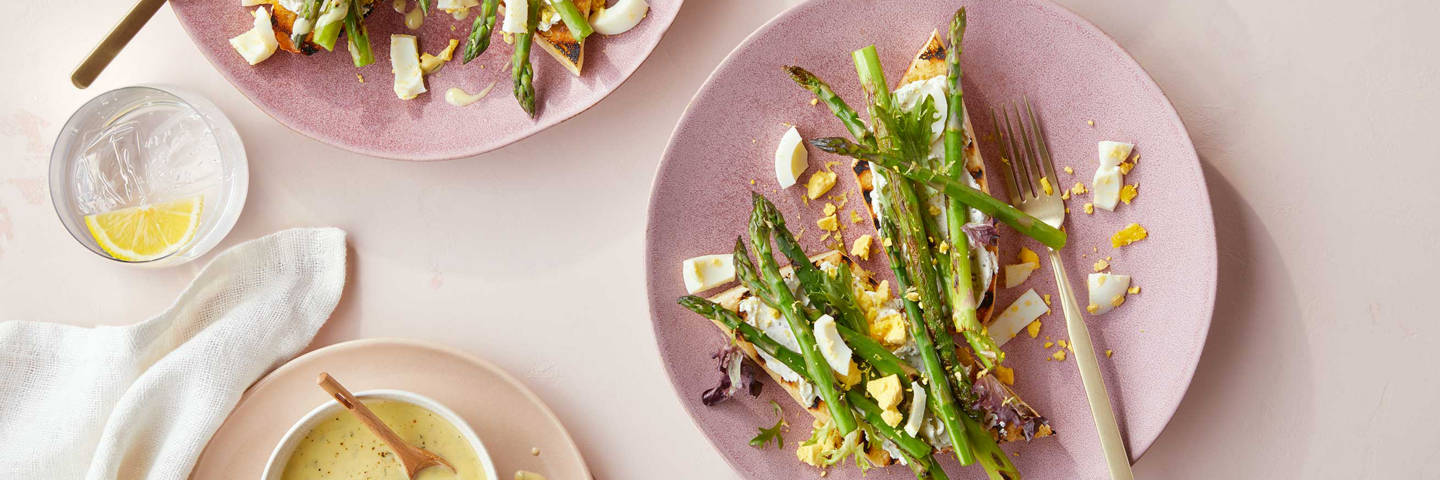 Roasted Asparagus Tartine with Egg Vinaigrette-image